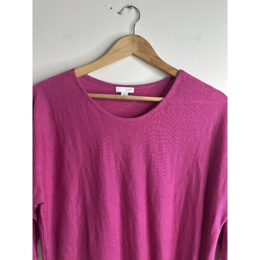 J Jill Sweater Blouse Womens XS Linen Blend 3/4 Sleeve Tie Hem Pullover Top - Picture 2 of 9